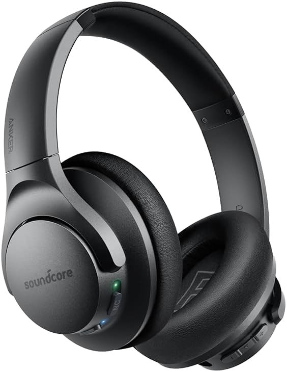 Soundcore Anker Life Q20 Hybrid Active Noise Cancelling Headphones, Wireless Over Ear Bluetooth Headphones, 60H Playtime, Hi-Res Audio, Deep Bass, Foam Ear Cups, Travel, Office, USB-C Charging - Product Image