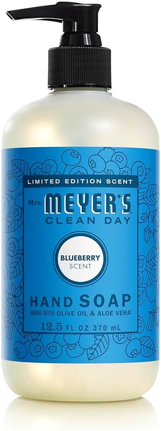MRS. MEYER'S CLEAN DAY Hand Soap, Blueberry Scent, 12.5 Fl Oz Bottle - Product Image