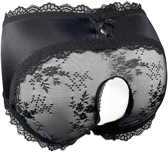 Cadiwe Femboy Sissy Black Mens Pouch Panties Men's Hipster Panty Lace Bikini Briefs Lingerie Underwear For Men-Manties - Product Image