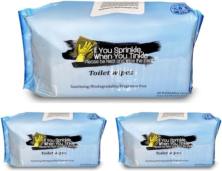 3 Pack Refill Pack Toilet Seat Wipes - Product Image