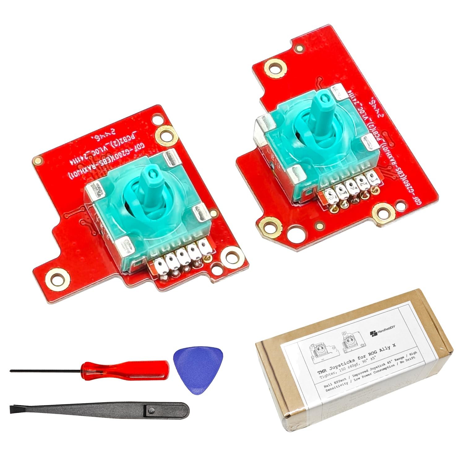 HandheldDIY TMR Hall Joystick for ROG Ally X, Tighter Rotational Resistance for FPS Racing Games, ASUS ROG Ally X Accessories, Zero Drift Analog with Tools, Easy Installation Thumbstick 1 Pair - Product Image