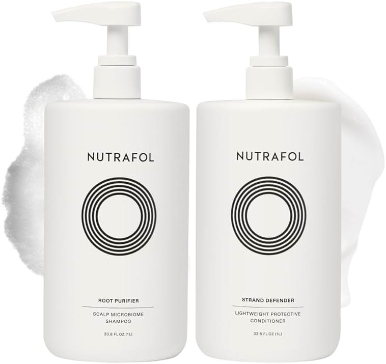 Nutrafol Shampoo and Conditioner, Cleanse and Hydrate Hair and Scalp, Improves Hair Volume, Strength and Texture, Physician-formulated for thinning hair. Color Safe, Sultate Free - 1 Liter Bottle - Product Image
