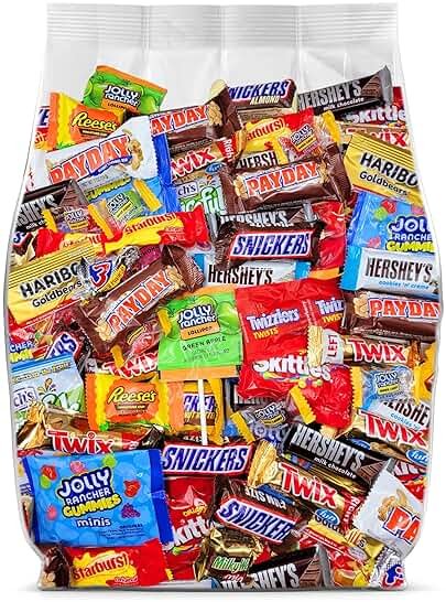 Bulk Assorted Chocolate Candy Variety Pack 2lb - Bulk Candy Individually Wrapped Chocolate for Party Favors & Pinata Stuffers - 2 Pound Candy Variety Mix - Product Image