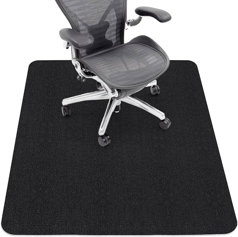 Sycoodeal Office Chair Mat for Hardwood Floor,Office Computer Gaming Chair Mat for Tile Floor,Large Floor Protector Rug,Anti-Slip,Easy to Clean,Pure Black(48"x36") - Product Image