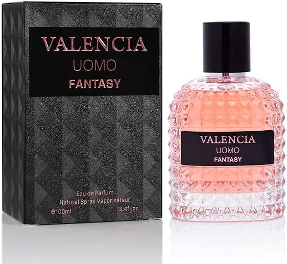 Valencia UOMO Fantasy Men EDP - Spicy & Woody Fragrance - Top Notes of Sweet Red Apple, Cardamom & Calabrian Bergamot - Base Scent of Warm Tobacco Leaf, Patchouli & Vetiver - Elegant 100ml Bottle - Product Image