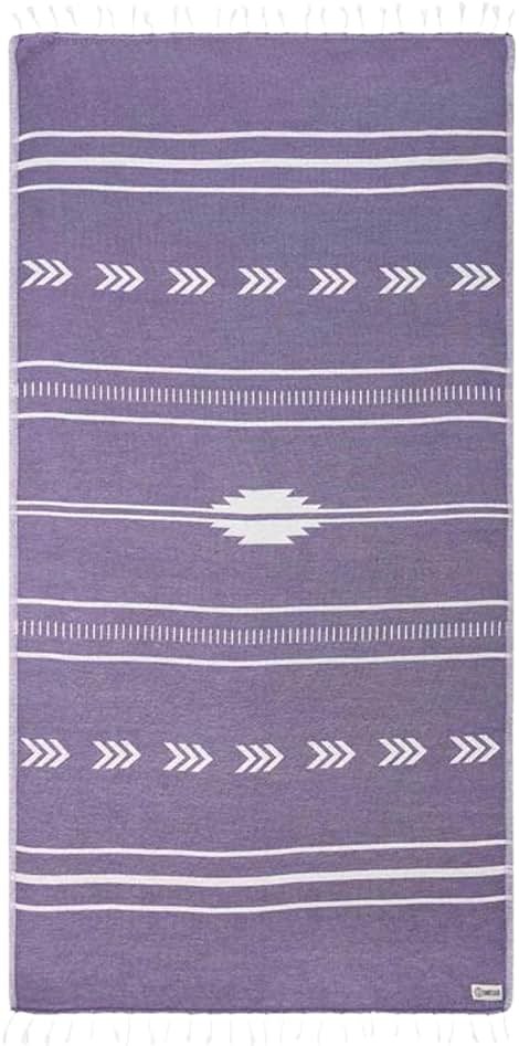 Sand Cloud Turkish Beach Towel - Sand Free - 100% Organic Turkish Cotton Yarn - Quick Dry Towel for Beach, Picnic, Blanket or Bath Towel - As Seen on Shark Tank - Santa Fe (Purple) - Product Image