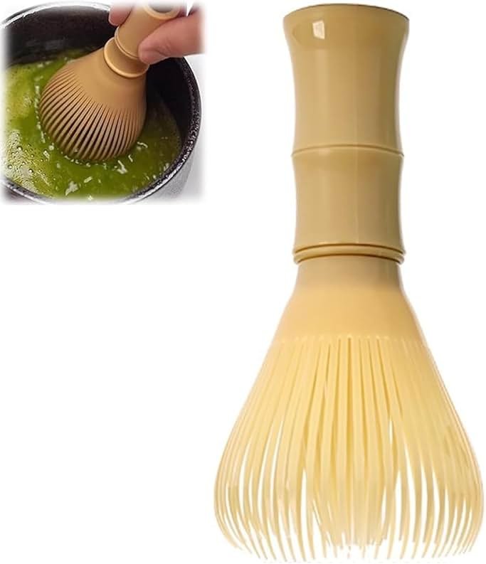 Matcha Whisk, PP Resin Matcha Stirrer, Traditional Handcrafted Japanese Matcha Tea Mixer Brush Mixing Tool Accessory for Tea Preparation (Yellow) - Product Image