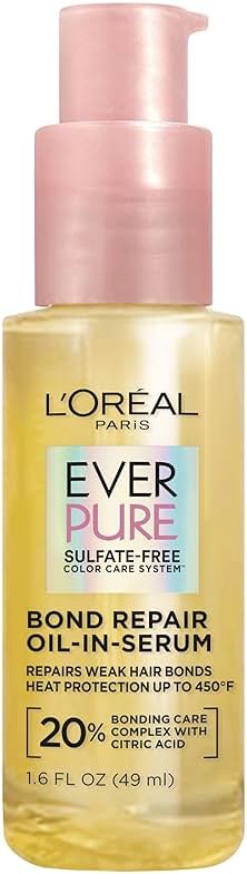 L'Oreal Paris Bond Repair+ Hair Oil-in-Serum, Heat Protectant to Strengthen Damaged, Color-Treated Hair, Provides Intense Shine and Frizz Control, EverPure, 1.6 Fl Oz (Packaging May Vary) - Product Image