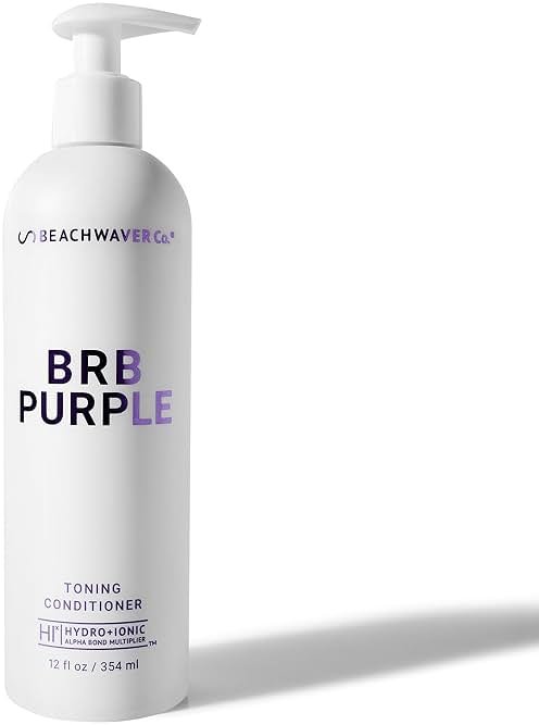 Beachwaver The Co. BRB Blonde Purple Conditioner - Full Size (12 Oz) | Anti-Brass Toning Conditioner w/HiX Vegan Bond Multipliers | Moisturizing, Sulfate-Free Formula for Blonde & Grey Hair - Product Image