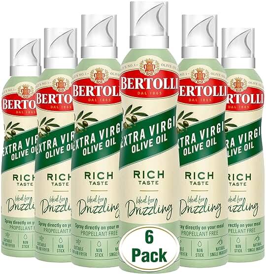 Bertolli Extra Virgin Olive Oil Spray, Rich Taste, Non-Aerosol, Contains Polyphenols, 4.9 fl oz, Pack of 6 - Product Image