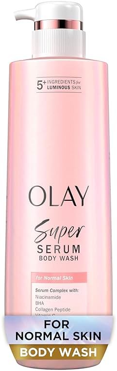 Olay Super Serum Body Wash for Normal Skin, 24hr Long Lasting Hydration, 5+ Ingredient Serum Complex for Bright Even Firm Luminous Skin, 18.5 fl oz - Product Image