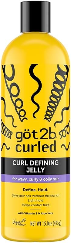 Got2B Curled Curl Defining Jelly, 15 Fl Oz, Curl Gel with 72-Hour Frizz Control, Locks in Moisture for Wavy, Curly & Coily Hair, Light Hold, No Crunch Vegan Formula with Vitamin E and Argan Oil - Product Image