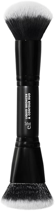 e.l.f. Liquid Bronzer & Contour Duo Brush, Silky Highly Pigmented Formula with Dual-ended Makeup Brush, Synthetic Bristles, 100% Vegan and Cruelty-Free - Product Image