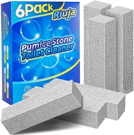 6 Pack Pumice Stone Toilet Bowl Cleaner, Pumice Stone for Cleaning, Powerfully Cleans Toilets, Bathtubs, Grills, Swimming Pools, Sinks - Product Image