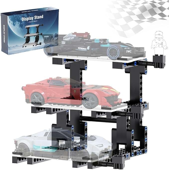 Display Stand for Lego Speed Champions Building Kit, 3 Layer Stand for Lego Car 77253 77257 77254 77242 76934 77240 77239 Model with Driver's Display, Collectible Gifts for Adults (220 Pcs) - Product Image