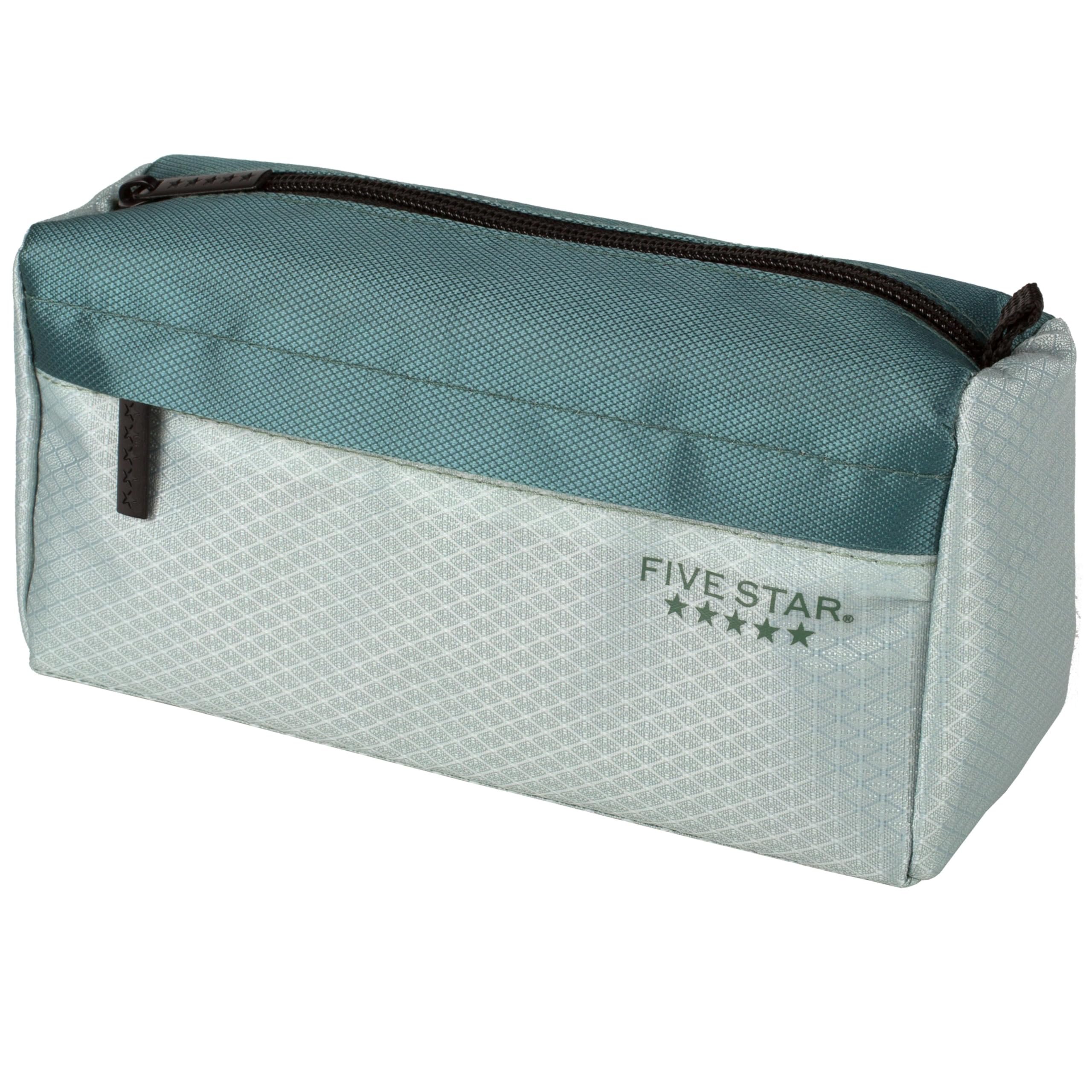 Five Star Pencil Pouch, Pen Case, 9-Pocket Zipper Pouch, Storage Organizer for School Supplies Earbuds Chargers Cables Makeup, Green/Juniper (500214F-ECM) - Product Image