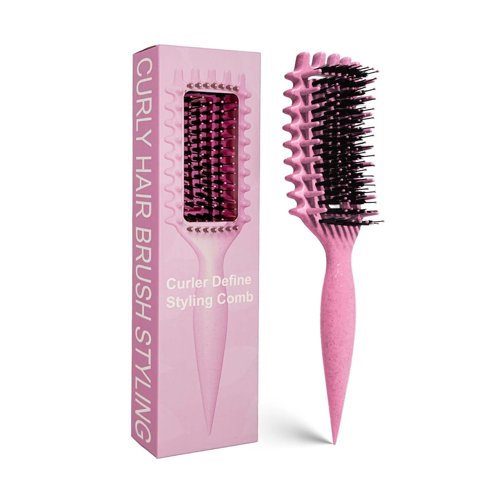 Curly Hair Brush Candybrush Curl Defining Brush for Detangling Shaping and Defining Curls for Women, Men, Wet & Dry Hair (Pink) - Product Image