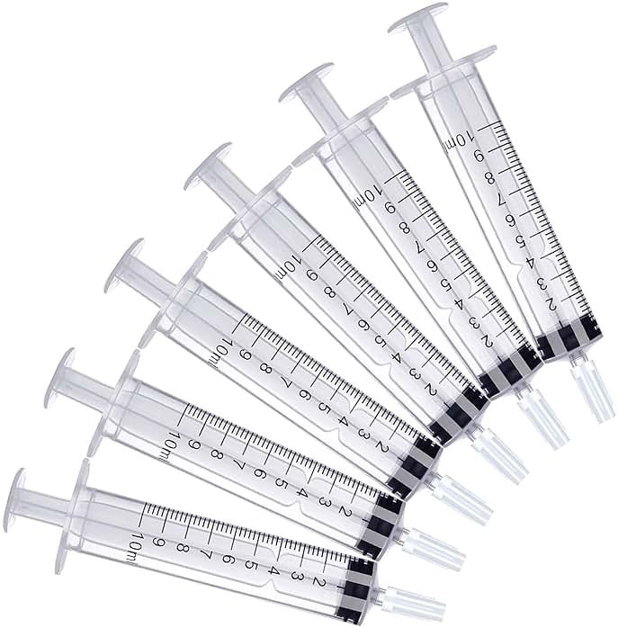 10ml Syringe for Liquid, 10cc Syringes Without Needle, Individually Wrapped, Pack of 12 - Product Image
