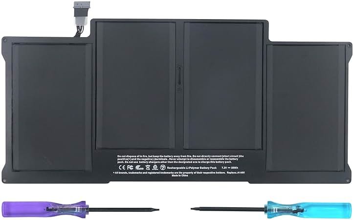 A1466 A1405 Laptop replacement Battery for MacBook Air 13 inch A1466 (Mid 2012、Mid 2013、Early 2014、Early 2015、2017) A1369 (Late 2010、Mid 2011 Version) fits A1466 A1369 A1496-7.3V 50Wh/6800mAh - Product Image
