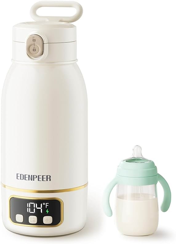 Portable Bottle Warmer for Travel, Fast Baby Bottle Warmer On the Go with Precise Temp Control, 17 OZ Milk Warmer, Leak-Proof Cordless Breastmilk Warmer, Fits Most Bottles, Ideal Newborn Baby Gift - Product Image
