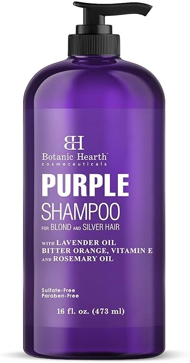 Botanic Hearth Purple Shampoo 16 Fl Oz | For All Shades Of Blonde, Silver & Gray Hair | With Lavender Oil, Vitamin E & Rosemary Oil | Sulfate & Paraben Free - Product Image