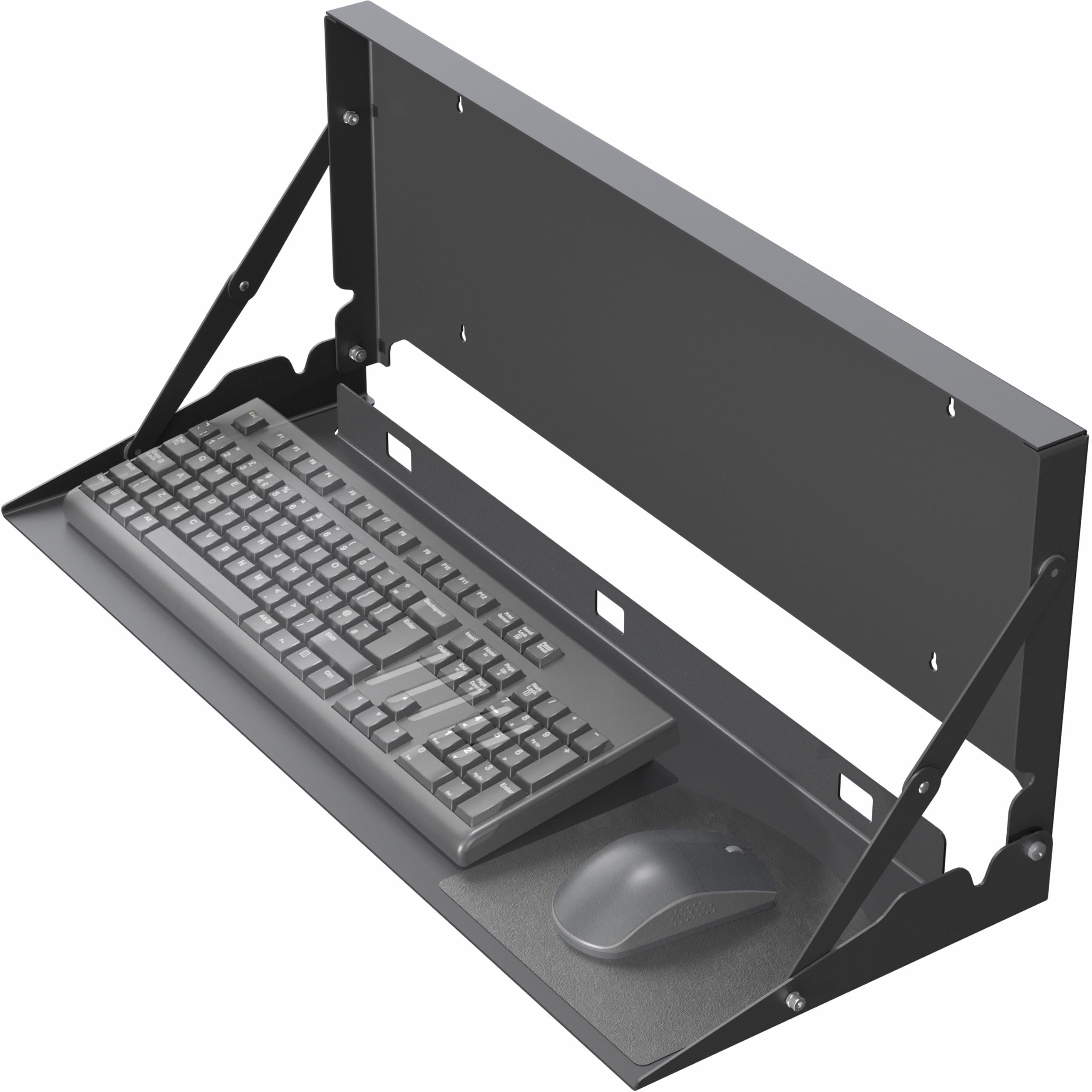 VIVO Flip Down 24 Inch Typing Platform Wall Mount, Fits Standard Size Keyboards and Mice, Space Saving Design, Mouse Pad Included, Black, Mount-FDKB1 - Product Image