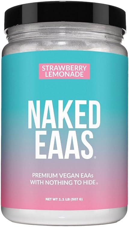 NAKED Strawberry Lemonade EAAs Amino Acids Powder, Vegan Essential Amino Acids, Instantized All Natural EAA Powder Supplement, 1.1LB - 26 Servings - Product Image