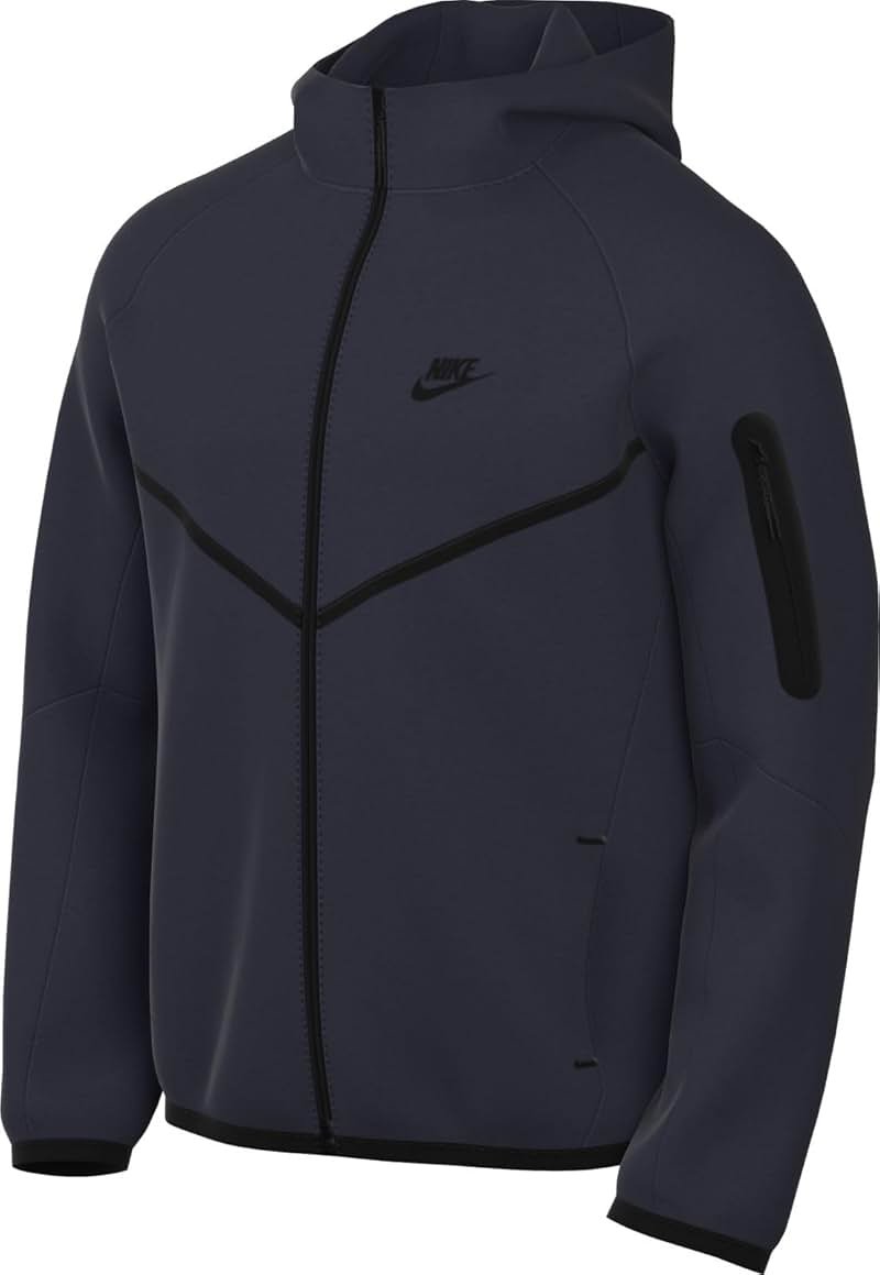 Nike Tech Men's Full-Zip Windrunner Hoodie (HV0949-451, Obsidian/Black) Size Medium - Product Image