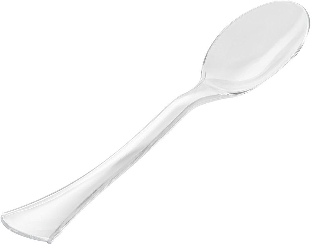Restaurantware-Cater Tek 9.8 Inch Catering Spoons, 10 Disposable Serving Utensils - Comfortable Handle, Serve Hot And Cold Food, Clear Plastic Serving Spoons, For Parties, Buffets, Catering Events - Product Image