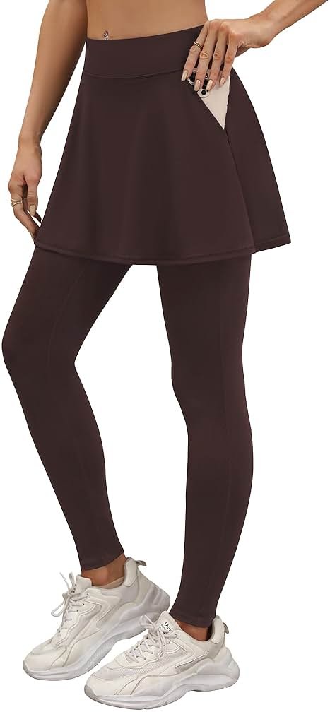 LouKeith Skirted Leggings for Women Athletic Skirt with Leggings Tennis Skirt Yoga Running Golf Skirts with 4 Pockets - Product Image