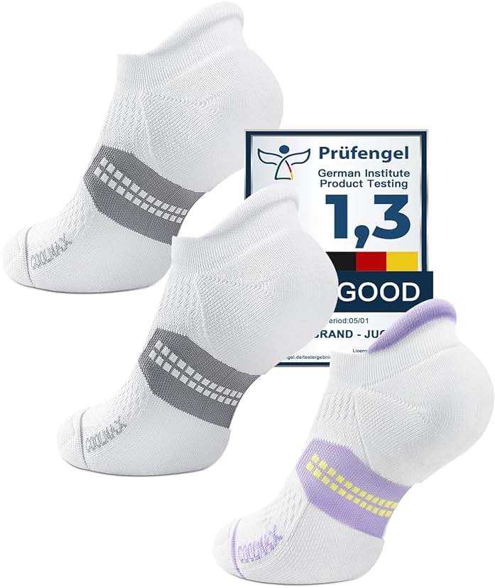 Juclise Coolmax Bamboo Viscose Compression Running No Show Athletic Socks, Anti Blister Moisture Wicking - Product Image