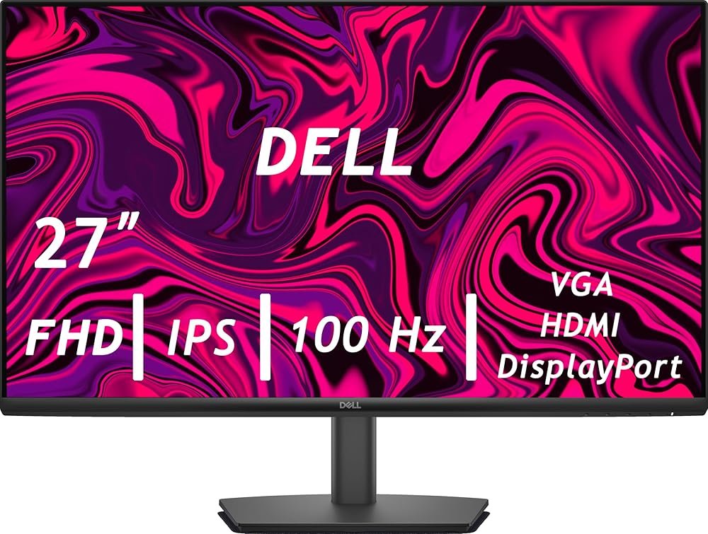 Dell S27 Series - 27" FHD Monitor - IPS 144Hz Refresh Rate - AMD FreeSync - VESA, 16:9 Monitor, 1000 : 1 Contrast Ratio, 1ms MPRT Grey-to-Grey Response Time, Low Blue Light, 2 x HDMI, Black - Product Image