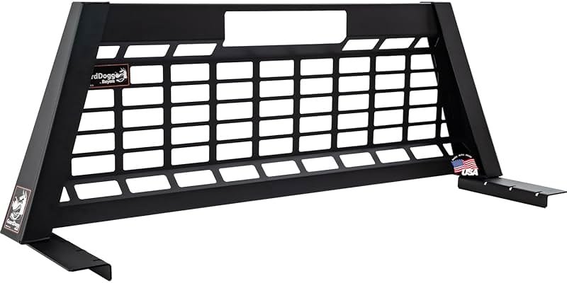 GuardDogg by Buyers 851360 20.20" Matte Black Heavy-Duty Steel Pickup Truck Headache Rack w/Mounting Brackets, Popular with Silverado 1500 & Sierra 1500, Made in The USA - Product Image