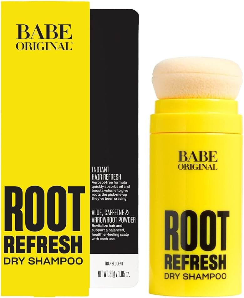 BABE ORIGINAL Root Refresh Dry Shampoo Powder for Clean & Volumized Hair| Instantly Absorb Oil & Odor | Aerosol-Free & Talc-Free | Travel-Friendly | Nourish Scalp with Aloe Vera, Caffeine & Arrowroot - Product Image