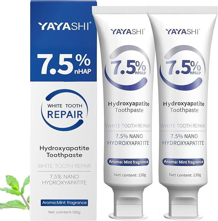 Set 2-Pack Nano Hydroxyapatite Toothpastes for Enamel Protection and Tooth Strengthening, Gentle Mint, Fresh Breath, Daily Use for Oral Health (Gentle Mint) - Product Image