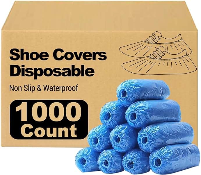 Amedall 1000 Pieces(500 Pairs) Shoe Covers Disposable, Waterproof,Non-Slip for Various Occasions,fits up to US Men's 12 & Women's 13 Size,Durable Booties Boot Covers for Indoors & Outdoor. - Product Image
