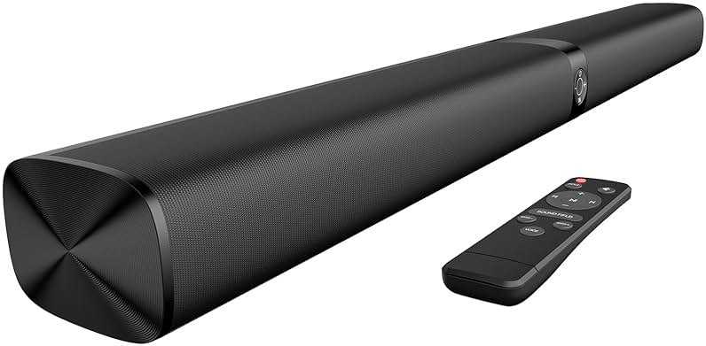 Assistrust Sound Bar for Smart TV, Soundbar with Bluetooth/ARC/Opt/AUX Connect, Auto Volume Boost, 3 Equalizer Modes, 2 in 1 Detachable Soundbar for TV/PC/Gaming/Projectors - Product Image