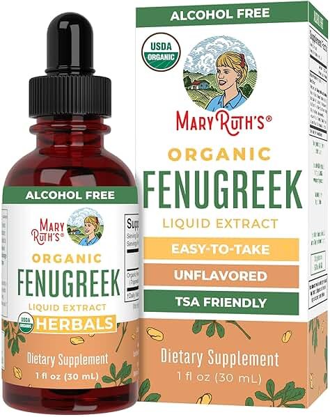 Organic Fenugreek Seed Liquid Extract by MaryRuth's | USDA Organic | Easy-to-Take | Fenugreek Seeds Supplement | Herbal Extract | Vegan | Gluten Free | Sugar Free | Non-GMO | 30 Servings - Product Image
