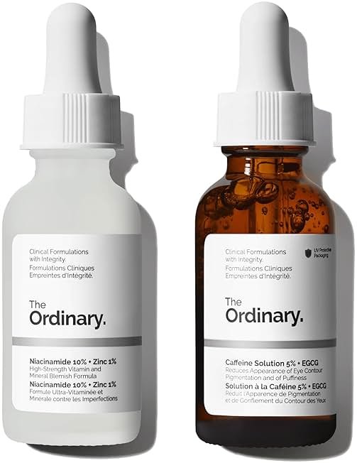 The Ordinary Dull Skin Duo- Skin Care Bundle Set for Face & Eye-Niacinamide 10% + Zinc 1% 1 Fl Oz, Caffeine Solution 5% + EGCG 1 Fl Oz - Product Image