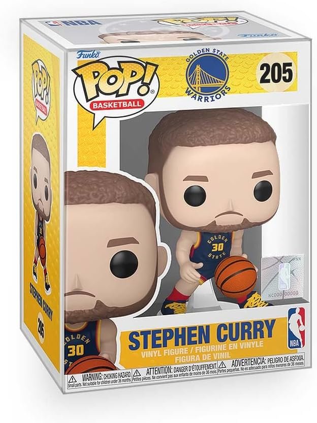 Epic Collectibles Basketball - Stephen Curry Crossover in 2024 City Edition Uniform Vinyl Figure Collectibles Bundle with Compatible Funko Pop Box Protector - Product Image