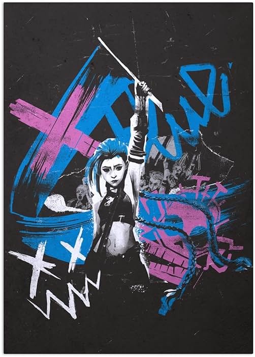 Displate Official Arcane Metal Poster Magnetic Mounting Included Licensed Artwork Modern Wall Decor Blue Flag Poster 12.6x17.7 in - Product Image