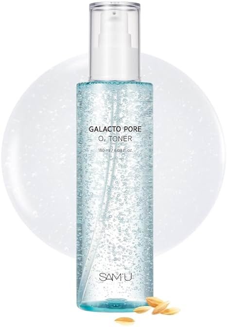 SAM'U Galacto Pore O2 Toner, Pore Refining & Hydrating Hyaluronic Acid Toner with PHA & Alcohol-Free Witch Hazel, Gentle Exfoliating Daily Care, Face Toner for Women, 6.08 fl oz - Product Image