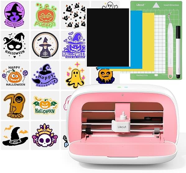 Likcut Vinyl Cutter Machine, Upgrade Cutting Machine Glee S501 for DIY Joy, Portable Smart Cutting Tool for Crafter, Sticker Decal Maker Printing for Family & School Fun Projects and Decorations, Pink - Product Image