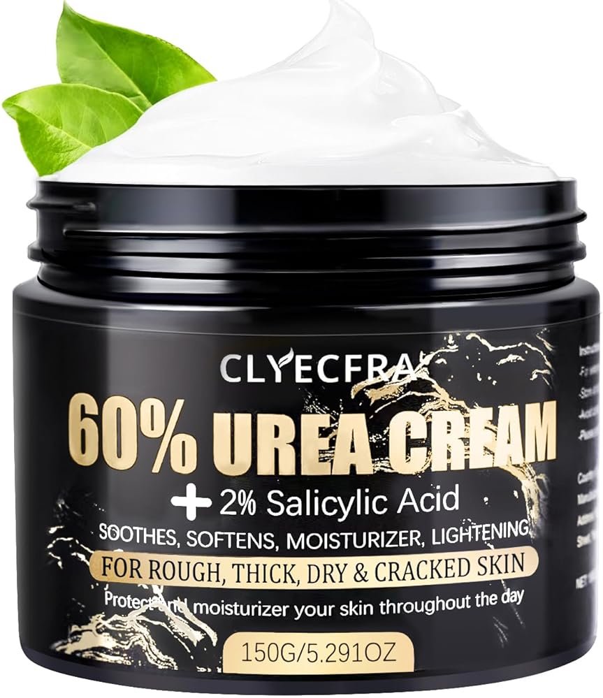 Clyecfra 60% Urea Cream with 2% Salicylic Acid, Urea Cream 60 Percent for Feet & Hands- Maximum Strength Moisturizer for Rough, Dry, Thick & Cracked Skin, Callus Remover, Deep Hydration, 150g - Product Image