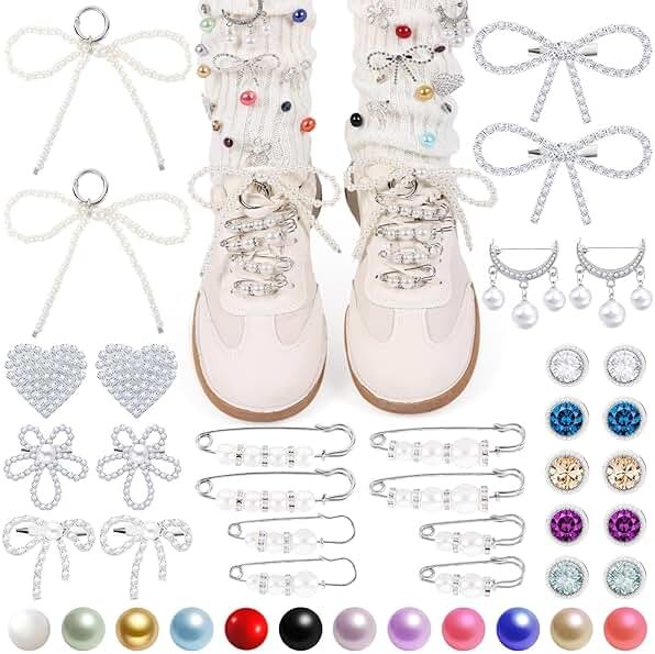 Odiwellan Shoe Charm & Sock Charms – Stylish Alloy Pins for Sneakers, Socks, Denim & Accessories, Easy Install Fashion Charms for Women & Girls - Product Image