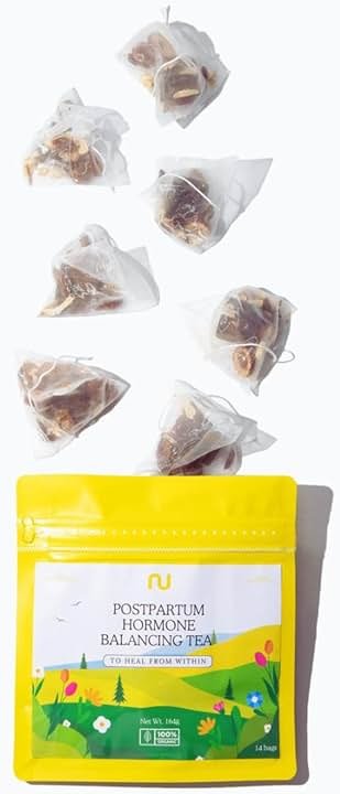 Pluscenta Hormone Balancing Tea for Women - Organic 14 Tea Bags - Postpartum Gifts for Mom - Product Image
