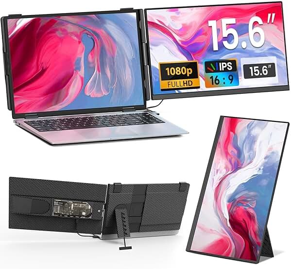 Cevaton Laptop Screen Extender - 15.6" FHD 1080P Portable Monitor for Laptop, Detachable & Plug and Play Dual Monitor Extender for 13"-17.3" Laptops, Compatible with Wins/Mac/Android/Chrome - Product Image