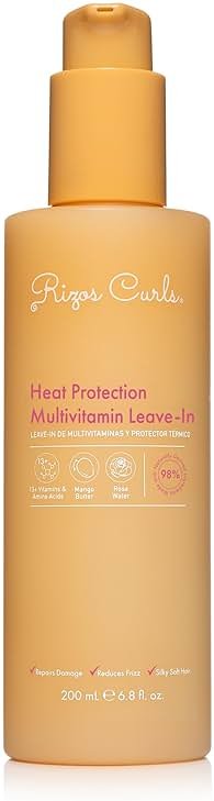 Rizos Curls Multivitamin Leave-In Heat Protection Up to 450°F – Strengthen, Repair & Add Shine to Straight, Wavy, Curly, Coily Hair Types 1a–4c – Sulfate & Paraben Free - Product Image