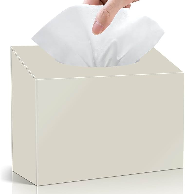 Acrylic Hand Towel Box Cover Compatible with Kleenex Disposable Hand Towels Wall-Mounted Paper Towel Dispenser Suitable for Tabletop, Bathroom, Car, and Office Use Valentine's Day Gifts (Beige) - Product Image