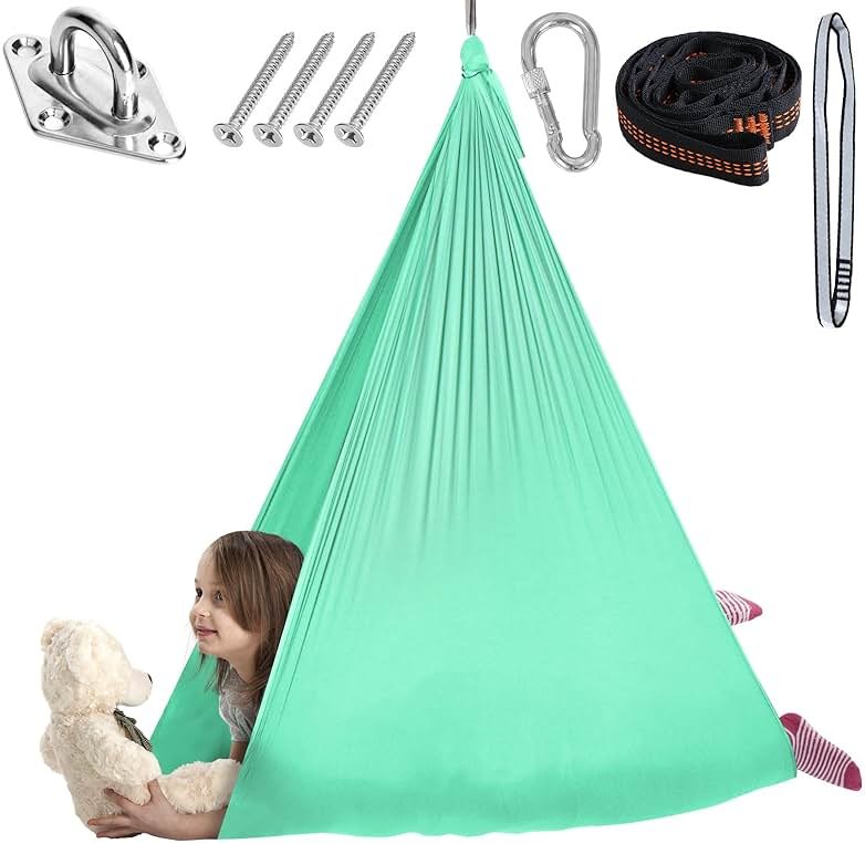 Chihee Sensory Swing Therapy Swing Hammock Indoor Outdoor for Kids,Hardware Included,Soft Breathable Nylon Cuddle Swing Joy Hammock for Child Adult with Autism,ADHD,Aspergers,Sensory Integration - Product Image